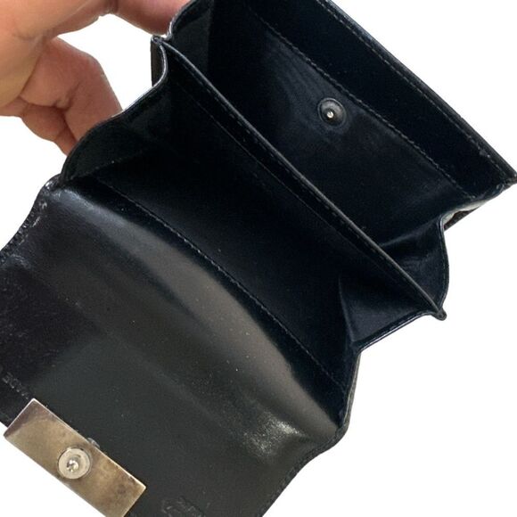 PRADA Vintage Black Leather Wallet Card Coin - Picture 7 of 7